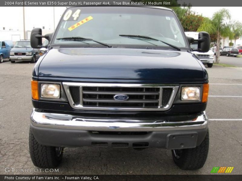 True Blue Metallic / Medium Flint 2004 Ford E Series Van E350 Super Duty XL Passenger 4x4