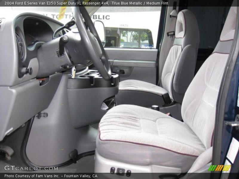 True Blue Metallic / Medium Flint 2004 Ford E Series Van E350 Super Duty XL Passenger 4x4