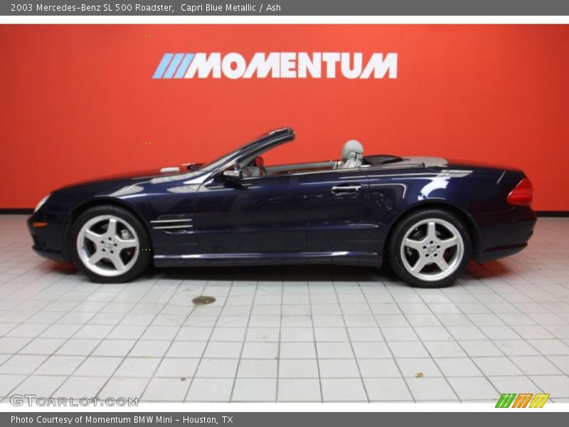 Capri Blue Metallic / Ash 2003 Mercedes-Benz SL 500 Roadster
