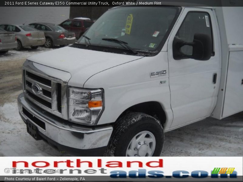 Oxford White / Medium Flint 2011 Ford E Series Cutaway E350 Commercial Utility Truck