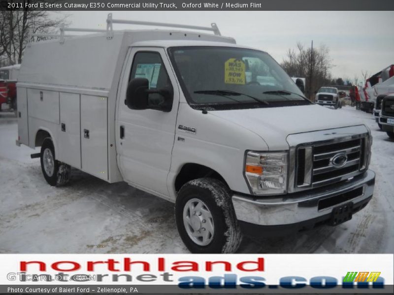 Oxford White / Medium Flint 2011 Ford E Series Cutaway E350 Commercial Utility Truck