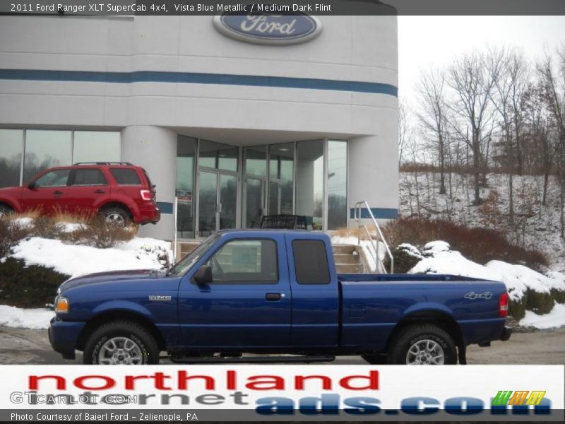 Vista Blue Metallic / Medium Dark Flint 2011 Ford Ranger XLT SuperCab 4x4