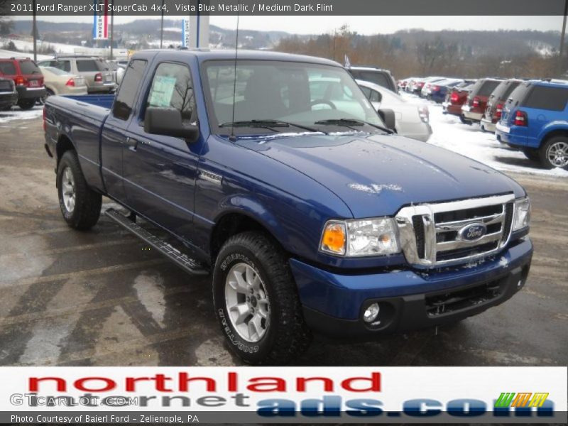 Vista Blue Metallic / Medium Dark Flint 2011 Ford Ranger XLT SuperCab 4x4