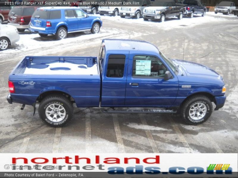 Vista Blue Metallic / Medium Dark Flint 2011 Ford Ranger XLT SuperCab 4x4
