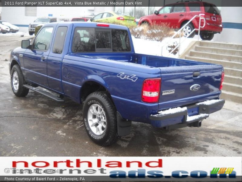 Vista Blue Metallic / Medium Dark Flint 2011 Ford Ranger XLT SuperCab 4x4