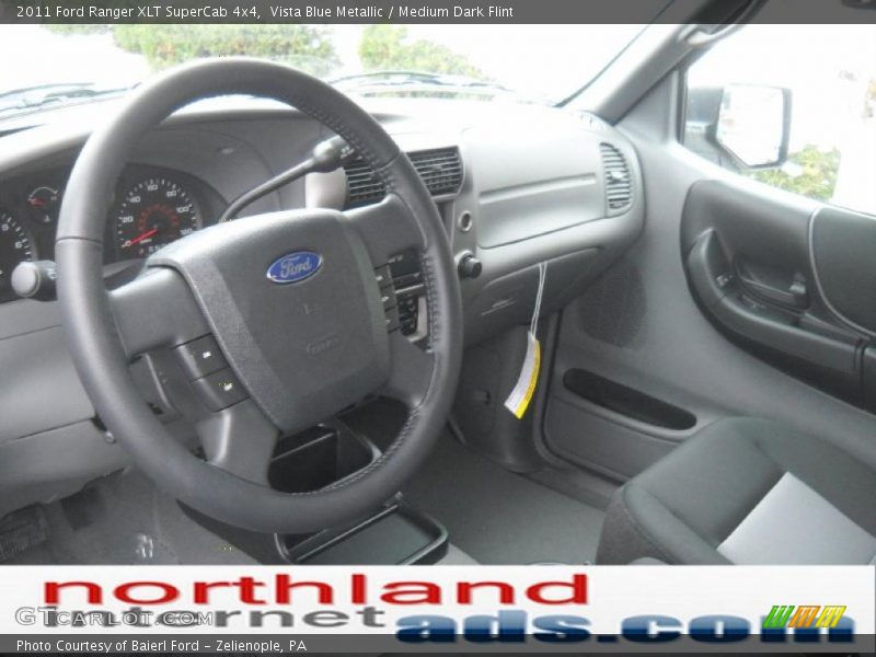 Vista Blue Metallic / Medium Dark Flint 2011 Ford Ranger XLT SuperCab 4x4