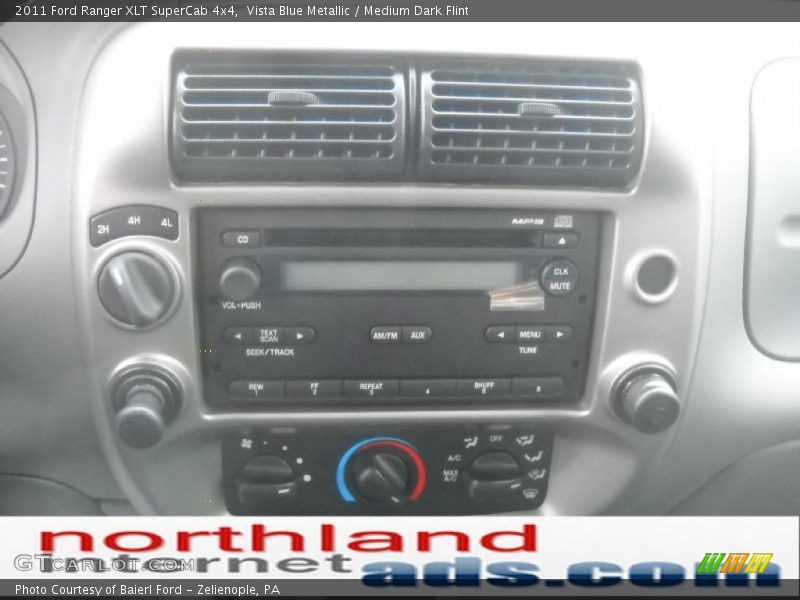 Vista Blue Metallic / Medium Dark Flint 2011 Ford Ranger XLT SuperCab 4x4