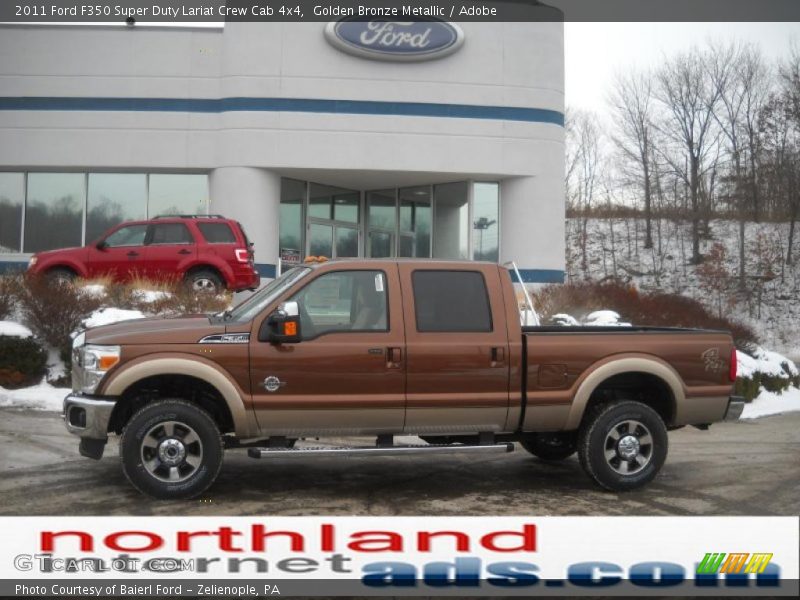 Golden Bronze Metallic / Adobe 2011 Ford F350 Super Duty Lariat Crew Cab 4x4