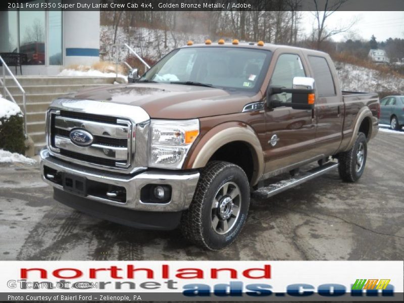 Golden Bronze Metallic / Adobe 2011 Ford F350 Super Duty Lariat Crew Cab 4x4