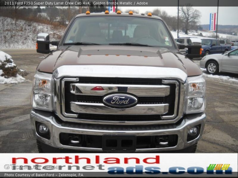 Golden Bronze Metallic / Adobe 2011 Ford F350 Super Duty Lariat Crew Cab 4x4