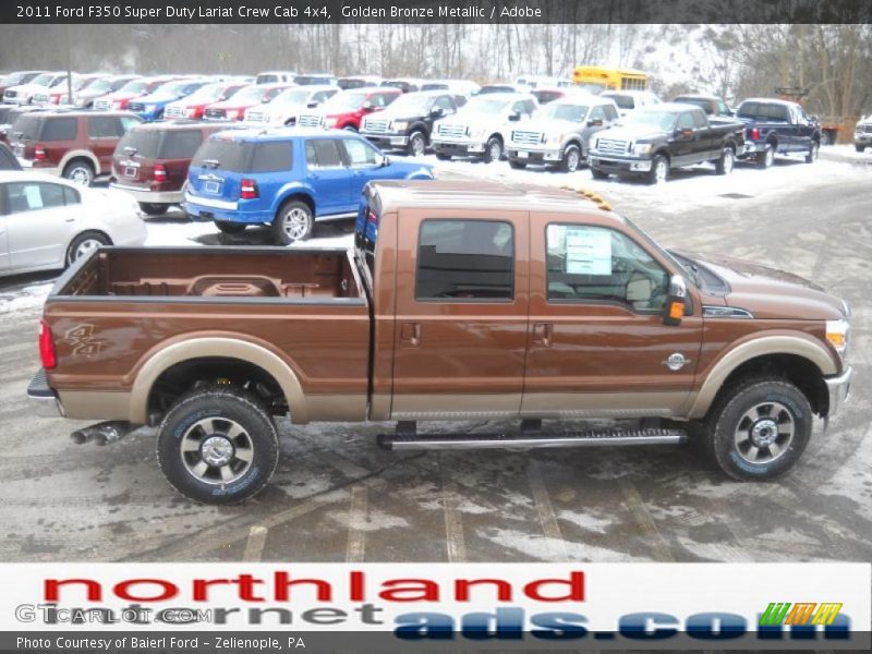 Golden Bronze Metallic / Adobe 2011 Ford F350 Super Duty Lariat Crew Cab 4x4
