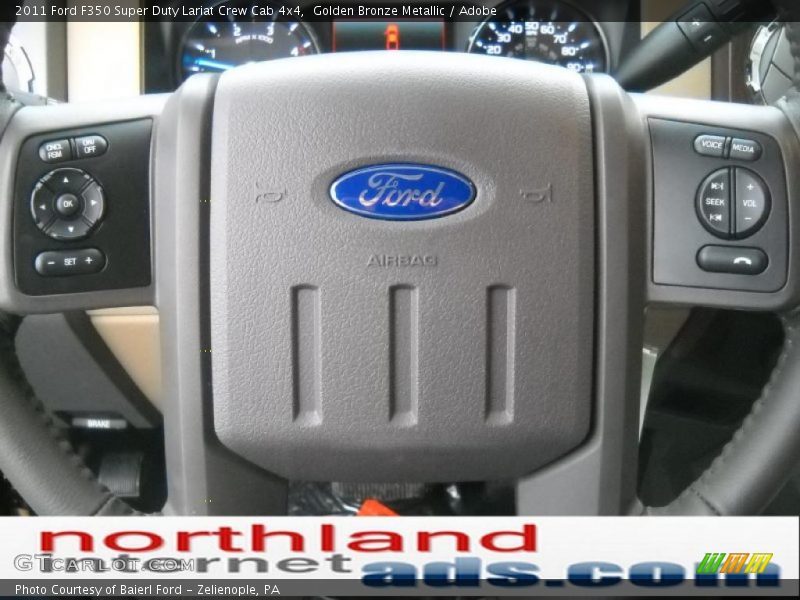 Golden Bronze Metallic / Adobe 2011 Ford F350 Super Duty Lariat Crew Cab 4x4