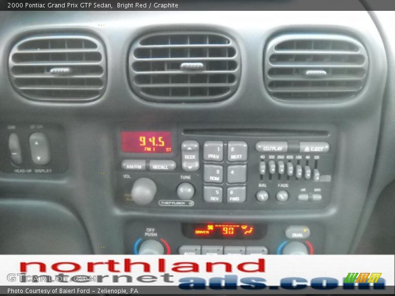 Bright Red / Graphite 2000 Pontiac Grand Prix GTP Sedan