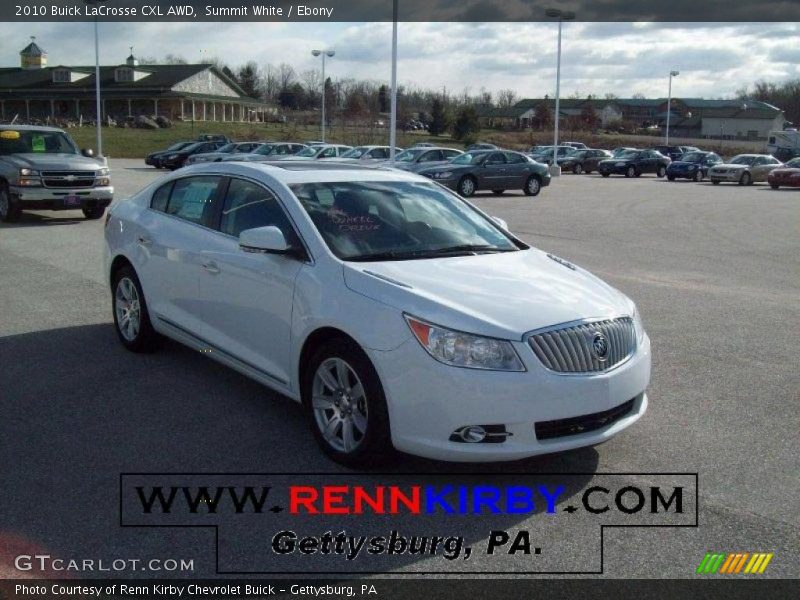 Summit White / Ebony 2010 Buick LaCrosse CXL AWD