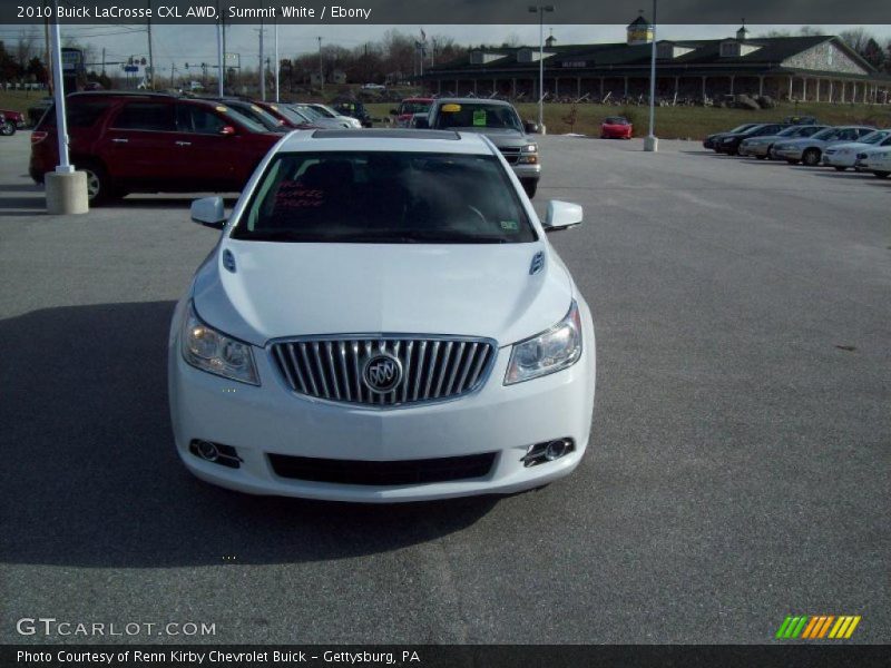 Summit White / Ebony 2010 Buick LaCrosse CXL AWD