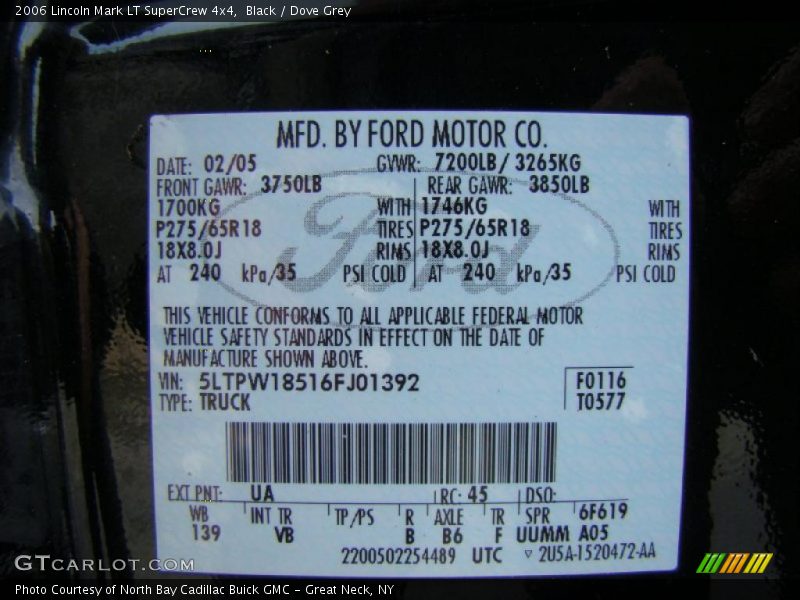 Black / Dove Grey 2006 Lincoln Mark LT SuperCrew 4x4