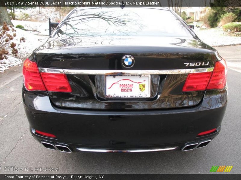 Black Sapphire Metallic / Saddle/Black Nappa Leather 2010 BMW 7 Series 760Li Sedan