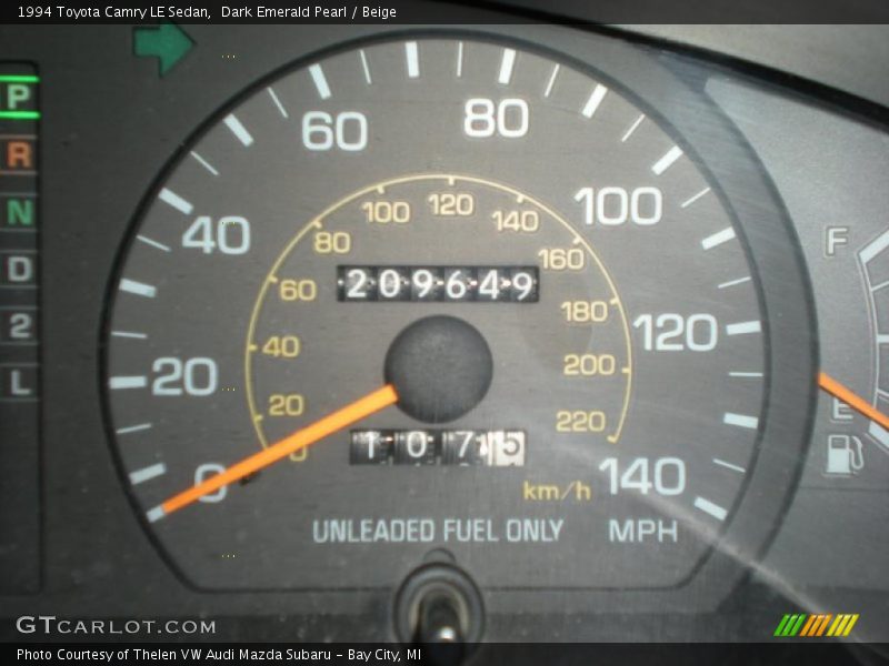 Dark Emerald Pearl / Beige 1994 Toyota Camry LE Sedan
