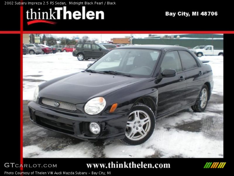 Midnight Black Pearl / Black 2002 Subaru Impreza 2.5 RS Sedan