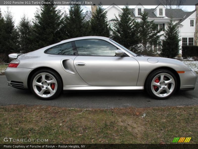 Arctic Silver Metallic / Black 2002 Porsche 911 Turbo Coupe