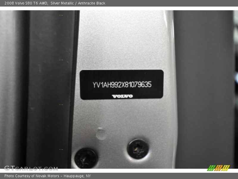 Silver Metallic / Anthracite Black 2008 Volvo S80 T6 AWD