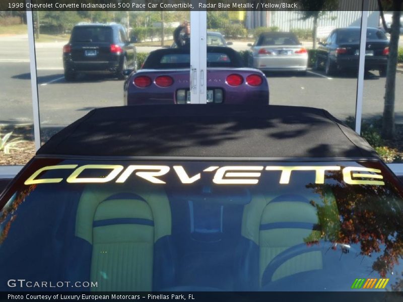 Radar Blue Metallic / Yellow/Black 1998 Chevrolet Corvette Indianapolis 500 Pace Car Convertible