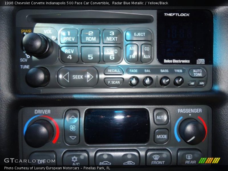 Controls of 1998 Corvette Indianapolis 500 Pace Car Convertible