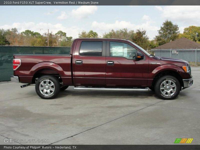 Vermillion Red / Medium Stone 2010 Ford F150 XLT SuperCrew