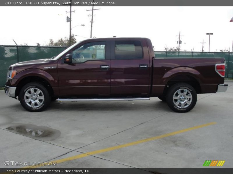 Vermillion Red / Medium Stone 2010 Ford F150 XLT SuperCrew