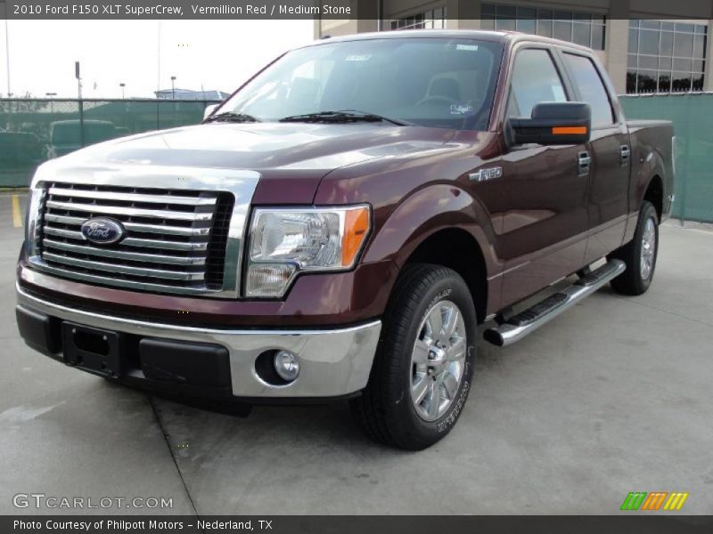 Vermillion Red / Medium Stone 2010 Ford F150 XLT SuperCrew