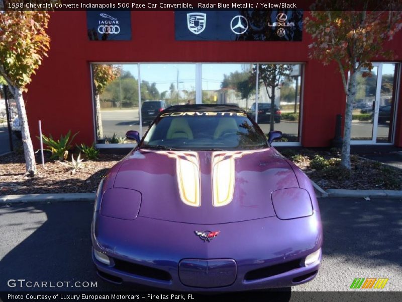 Radar Blue Metallic / Yellow/Black 1998 Chevrolet Corvette Indianapolis 500 Pace Car Convertible