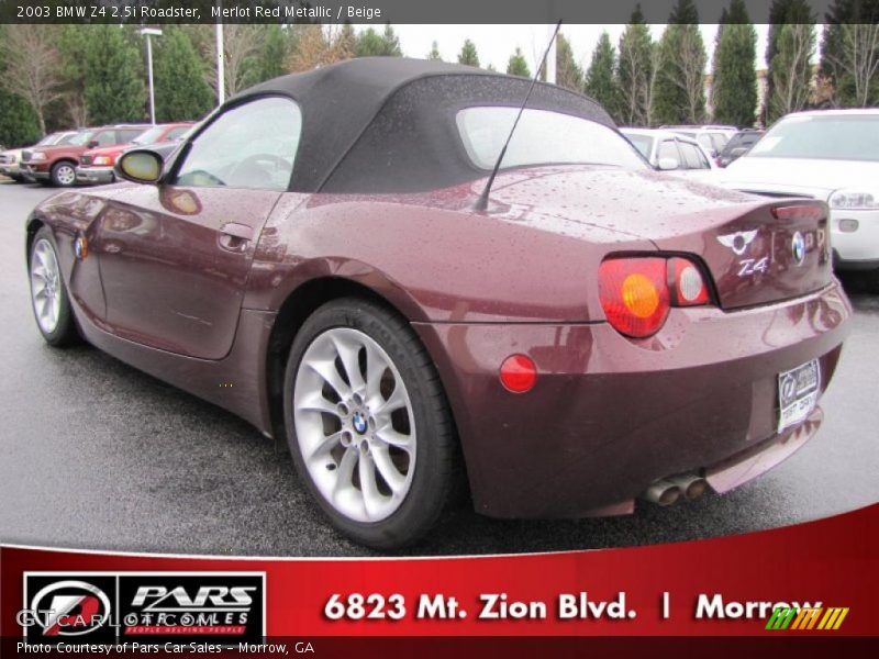 Merlot Red Metallic / Beige 2003 BMW Z4 2.5i Roadster