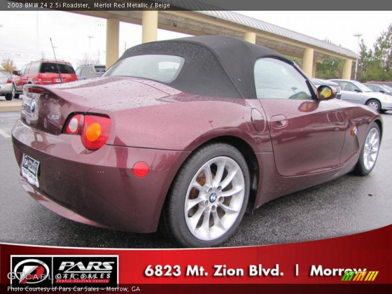 Merlot Red Metallic / Beige 2003 BMW Z4 2.5i Roadster