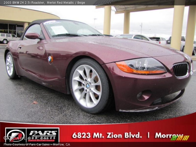 Merlot Red Metallic / Beige 2003 BMW Z4 2.5i Roadster