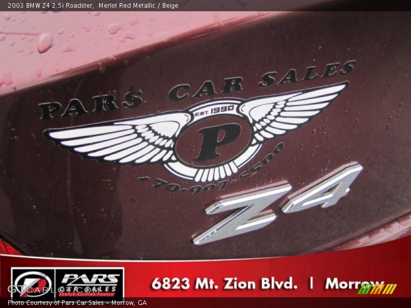 Merlot Red Metallic / Beige 2003 BMW Z4 2.5i Roadster