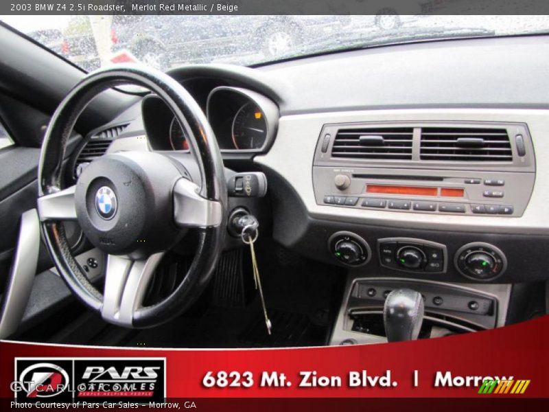 Merlot Red Metallic / Beige 2003 BMW Z4 2.5i Roadster