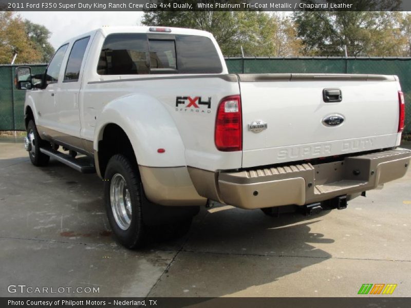 White Platinum Tri-Coat Metallic / Chaparral Leather 2011 Ford F350 Super Duty King Ranch Crew Cab 4x4 Dually