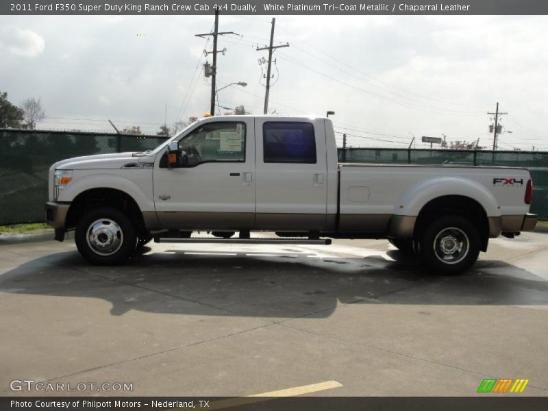  2011 F350 Super Duty King Ranch Crew Cab 4x4 Dually White Platinum Tri-Coat Metallic