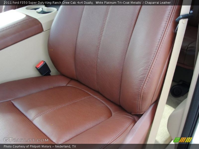 White Platinum Tri-Coat Metallic / Chaparral Leather 2011 Ford F350 Super Duty King Ranch Crew Cab 4x4 Dually