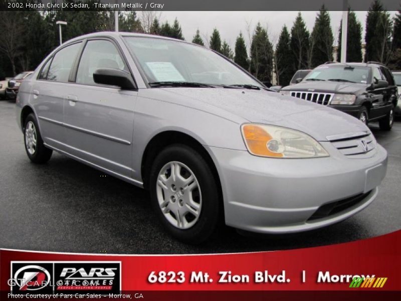 Titanium Metallic / Gray 2002 Honda Civic LX Sedan