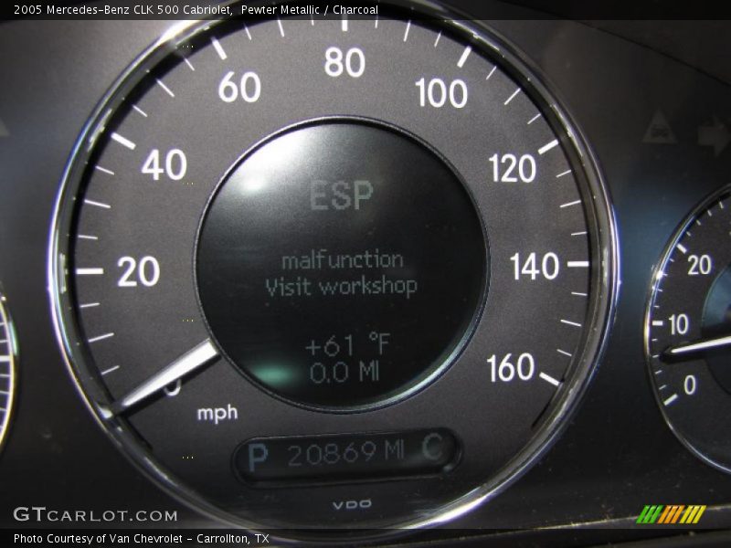 Pewter Metallic / Charcoal 2005 Mercedes-Benz CLK 500 Cabriolet