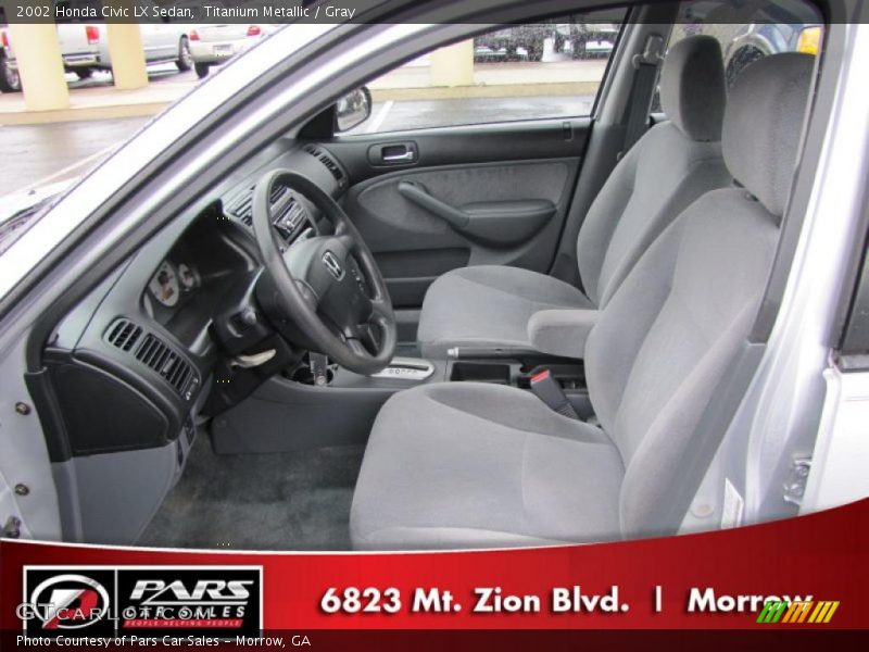 Titanium Metallic / Gray 2002 Honda Civic LX Sedan