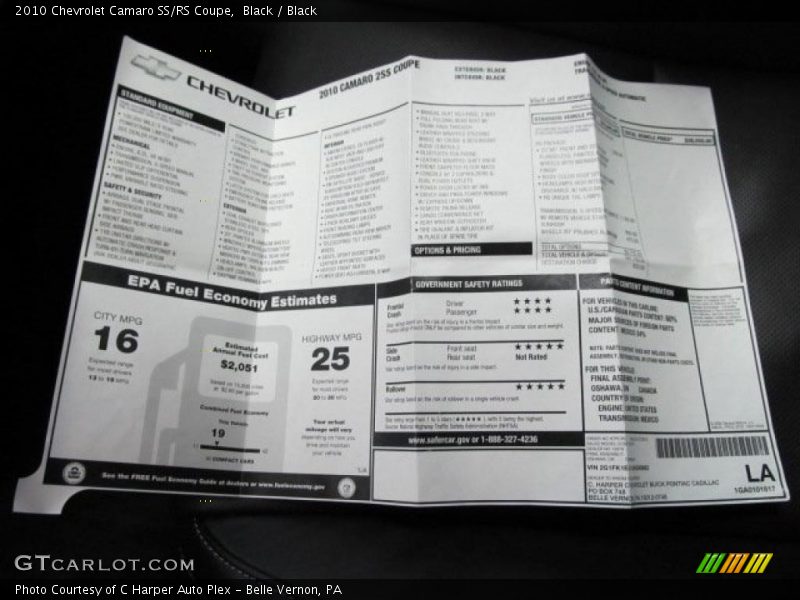 Black / Black 2010 Chevrolet Camaro SS/RS Coupe