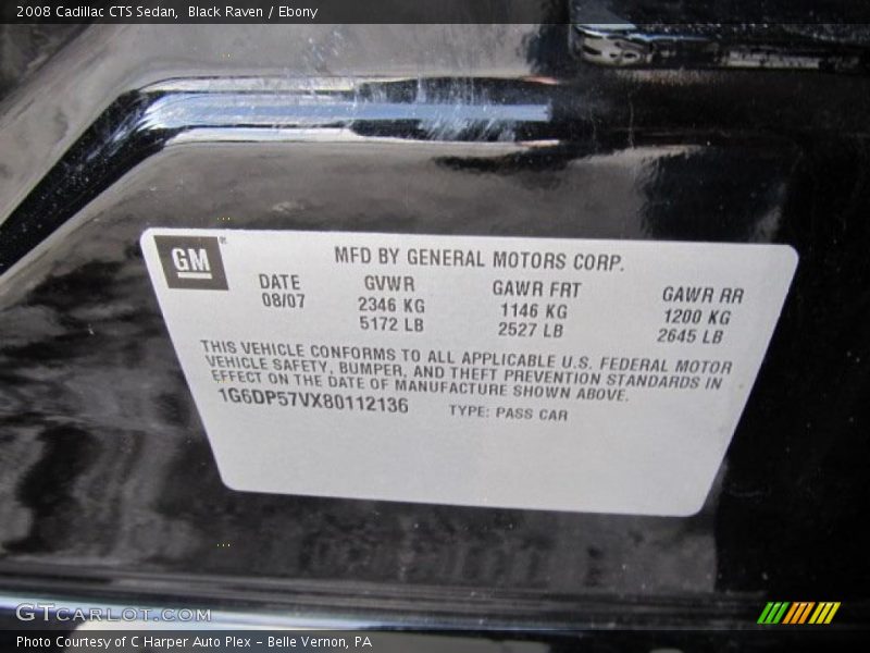 Black Raven / Ebony 2008 Cadillac CTS Sedan