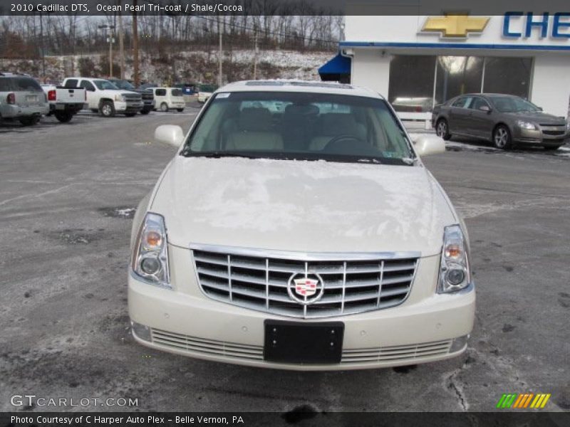 Ocean Pearl Tri-coat / Shale/Cocoa 2010 Cadillac DTS