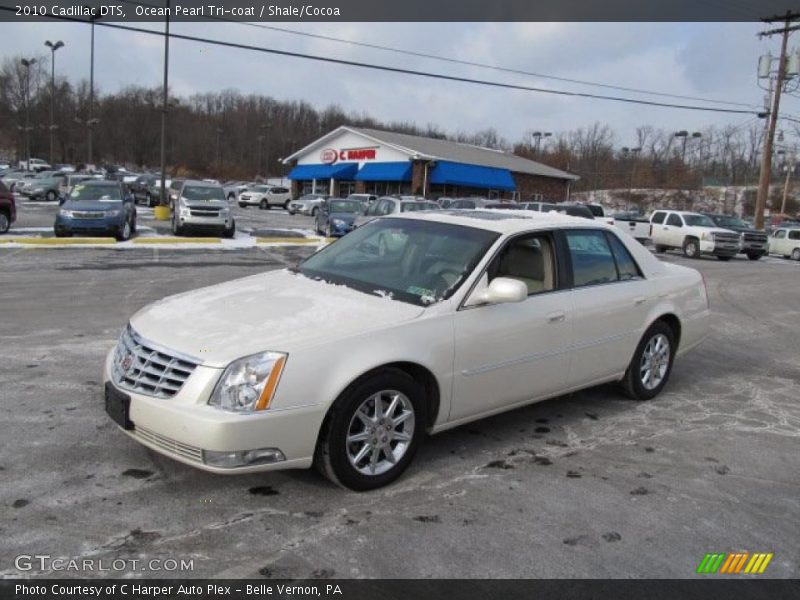 Ocean Pearl Tri-coat / Shale/Cocoa 2010 Cadillac DTS
