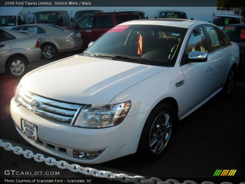 Oxford White / Black 2008 Ford Taurus Limited
