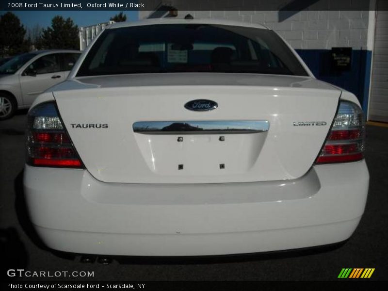 Oxford White / Black 2008 Ford Taurus Limited