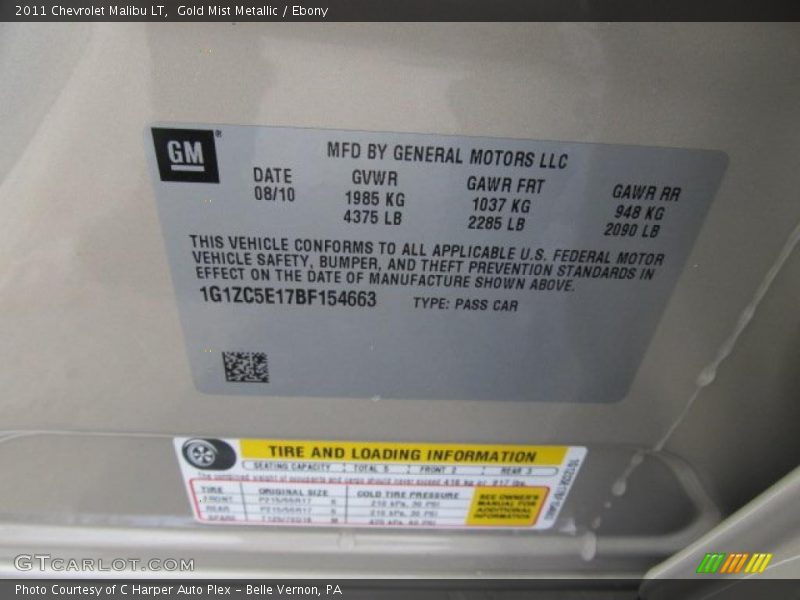 Gold Mist Metallic / Ebony 2011 Chevrolet Malibu LT