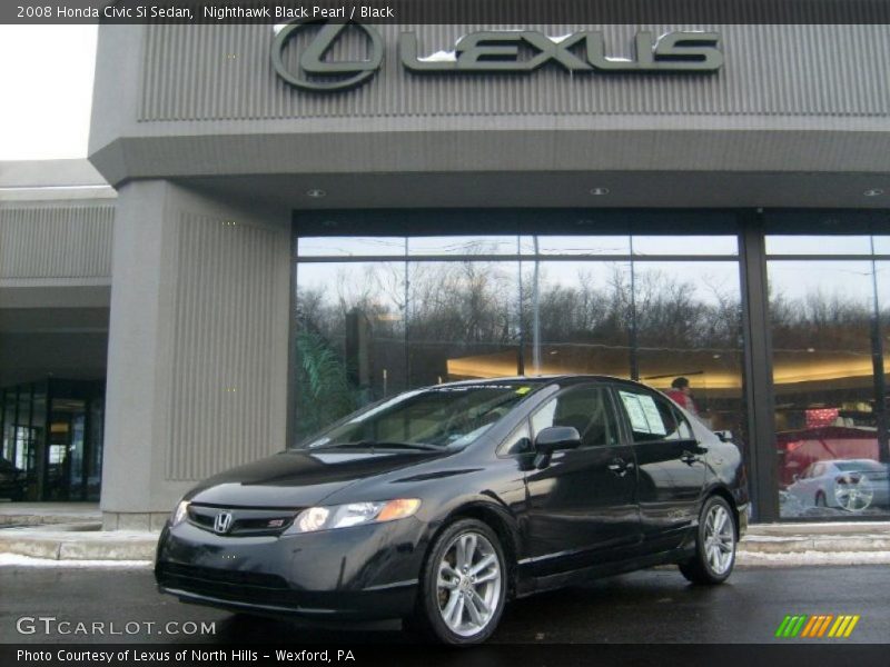 Nighthawk Black Pearl / Black 2008 Honda Civic Si Sedan